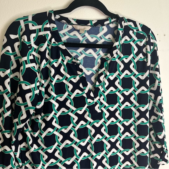 Banana Republic Black and Green Midi Dress Coverup with Geometric Design - Picture 3 of 5